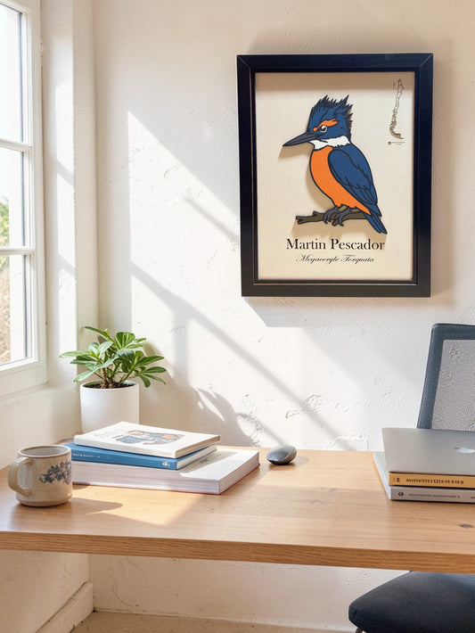 Martín Pescador - Cuadro en Relieve