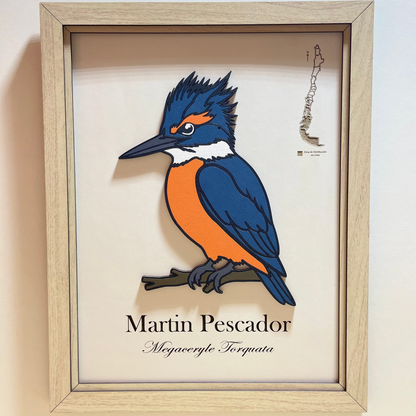 Martín Pescador - Cuadro en Relieve