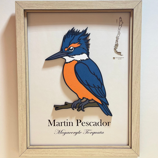 Martín Pescador - Cuadro en Relieve
