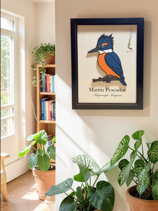 Martín Pescador - Cuadro en Relieve