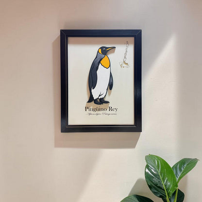 Pingüino Rey - Cuadro en Relieve