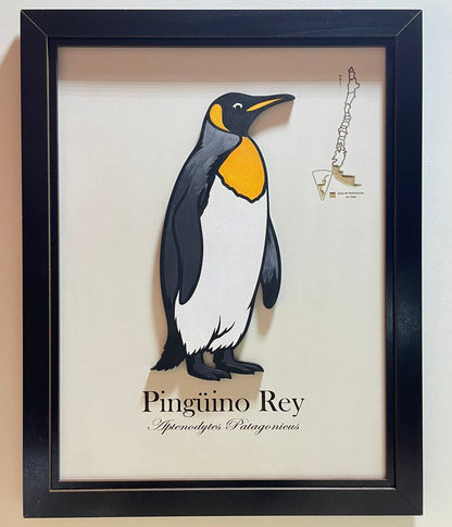 Pingüino Rey - Cuadro en Relieve
